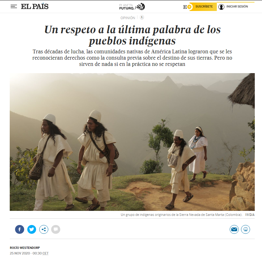 Artículo de El País, 25-11-2020